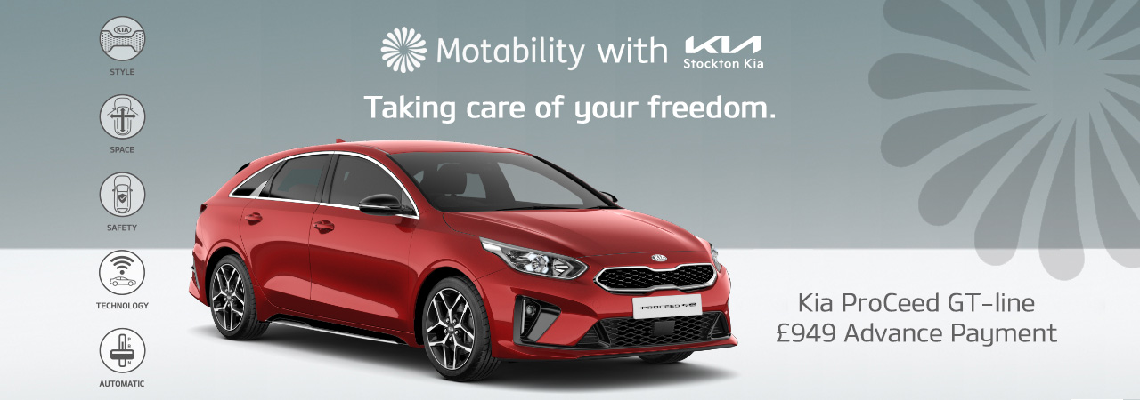 Kia proceed on motability with £949 advance payment at stockton kia