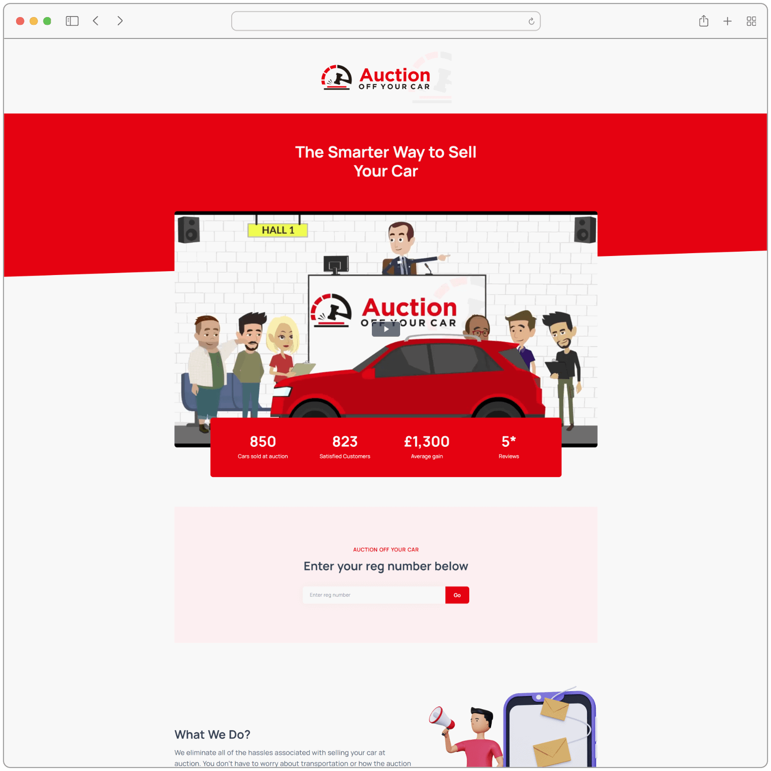 Auction Off Your Car Website Screenshot