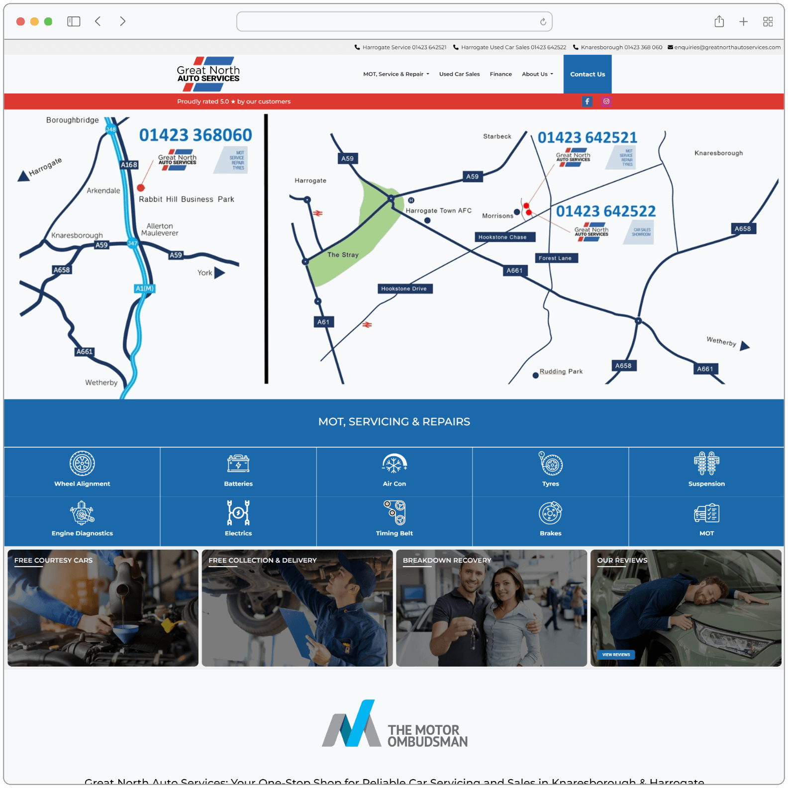 Great North Auto Services Website Screenshot