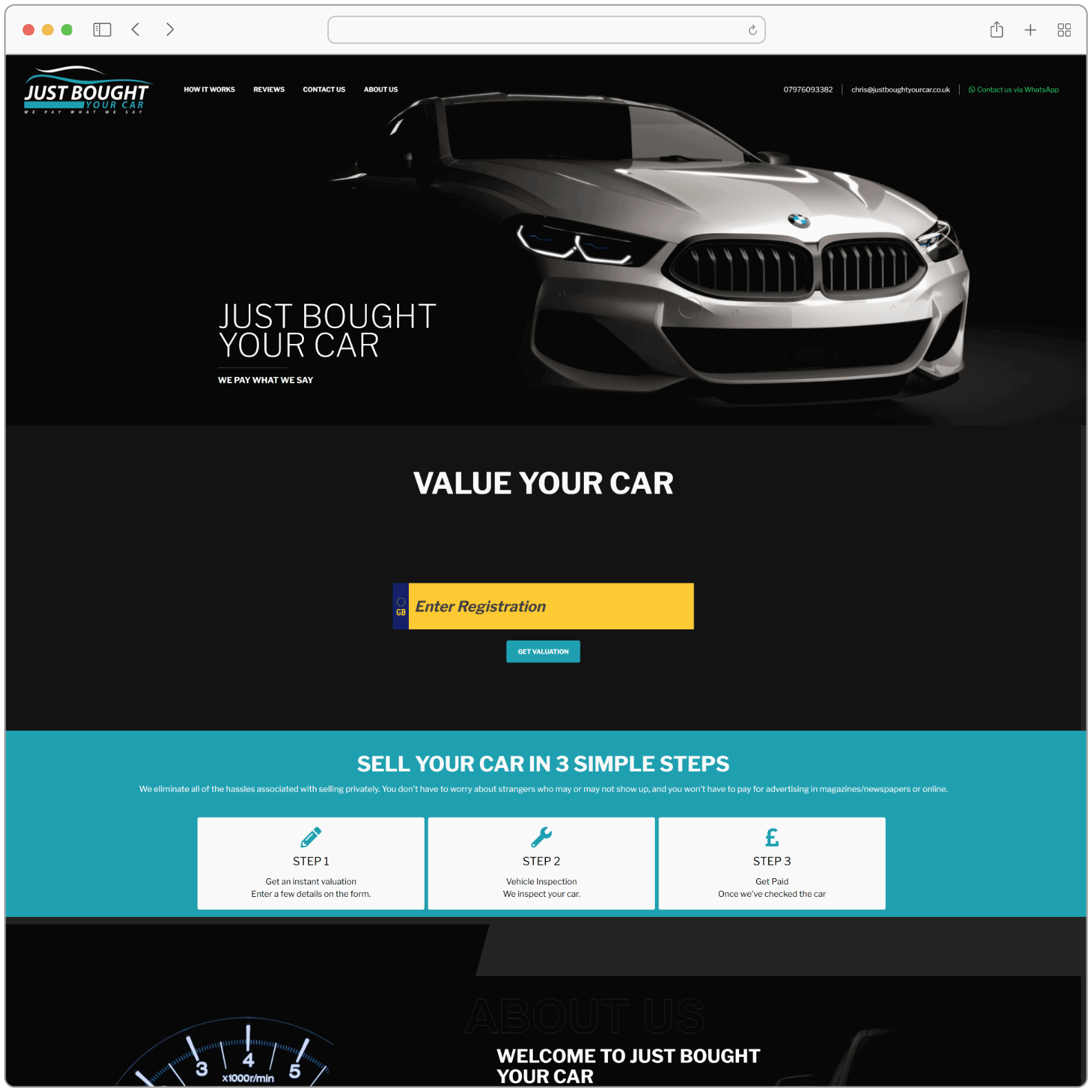 Just Bought Your Car Website Screenshot