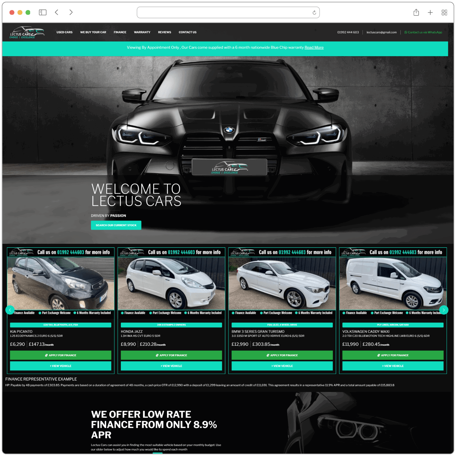 Lectus Cars Website Screenshot