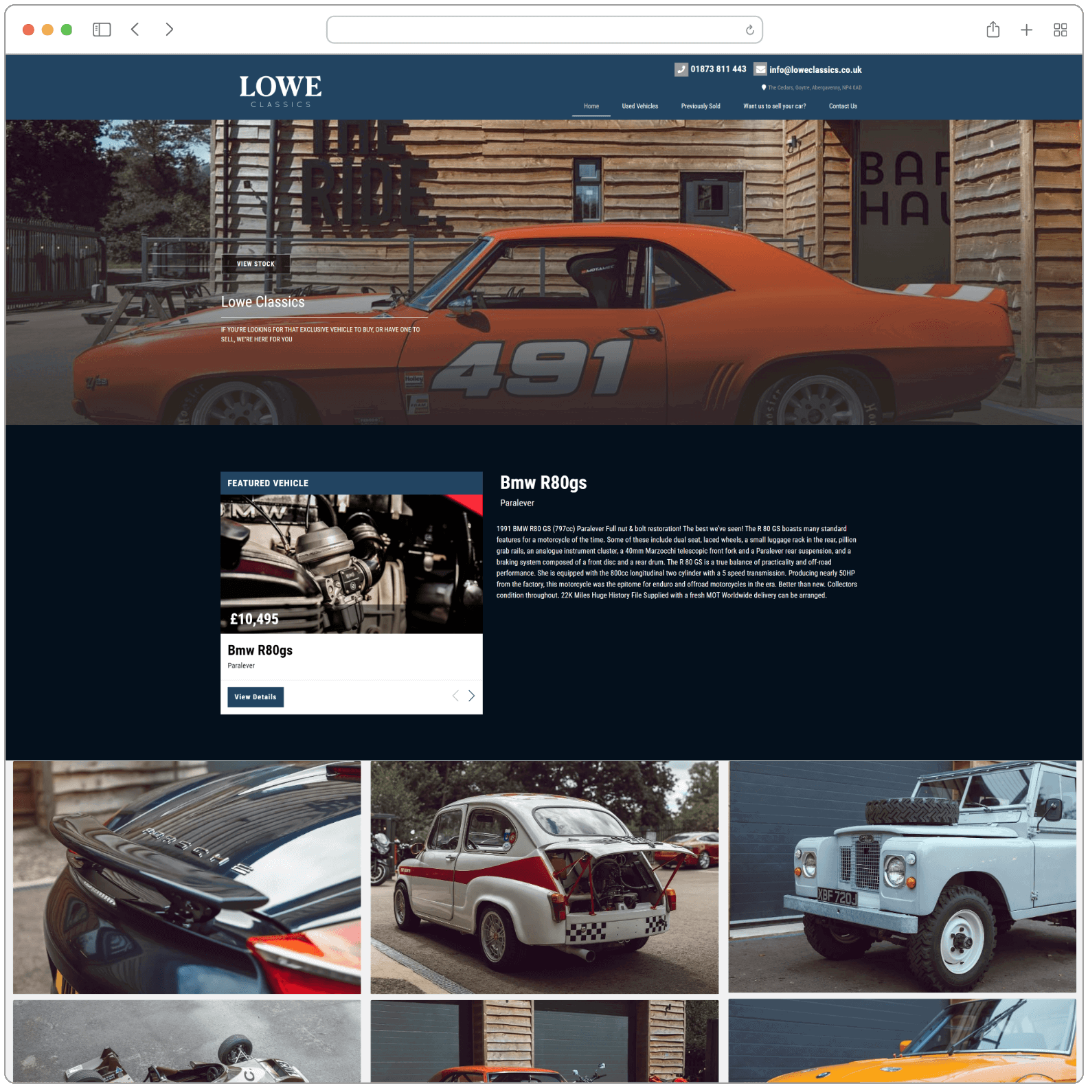 Lowe Classics Website Screenshot