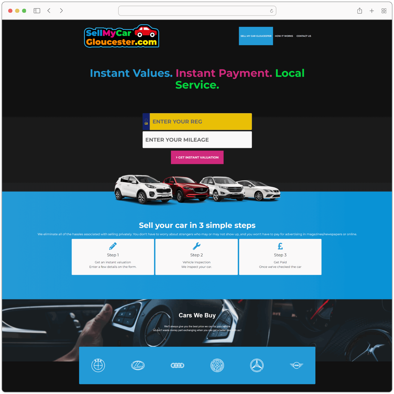 Sell My Car Gloucester Website Screenshot