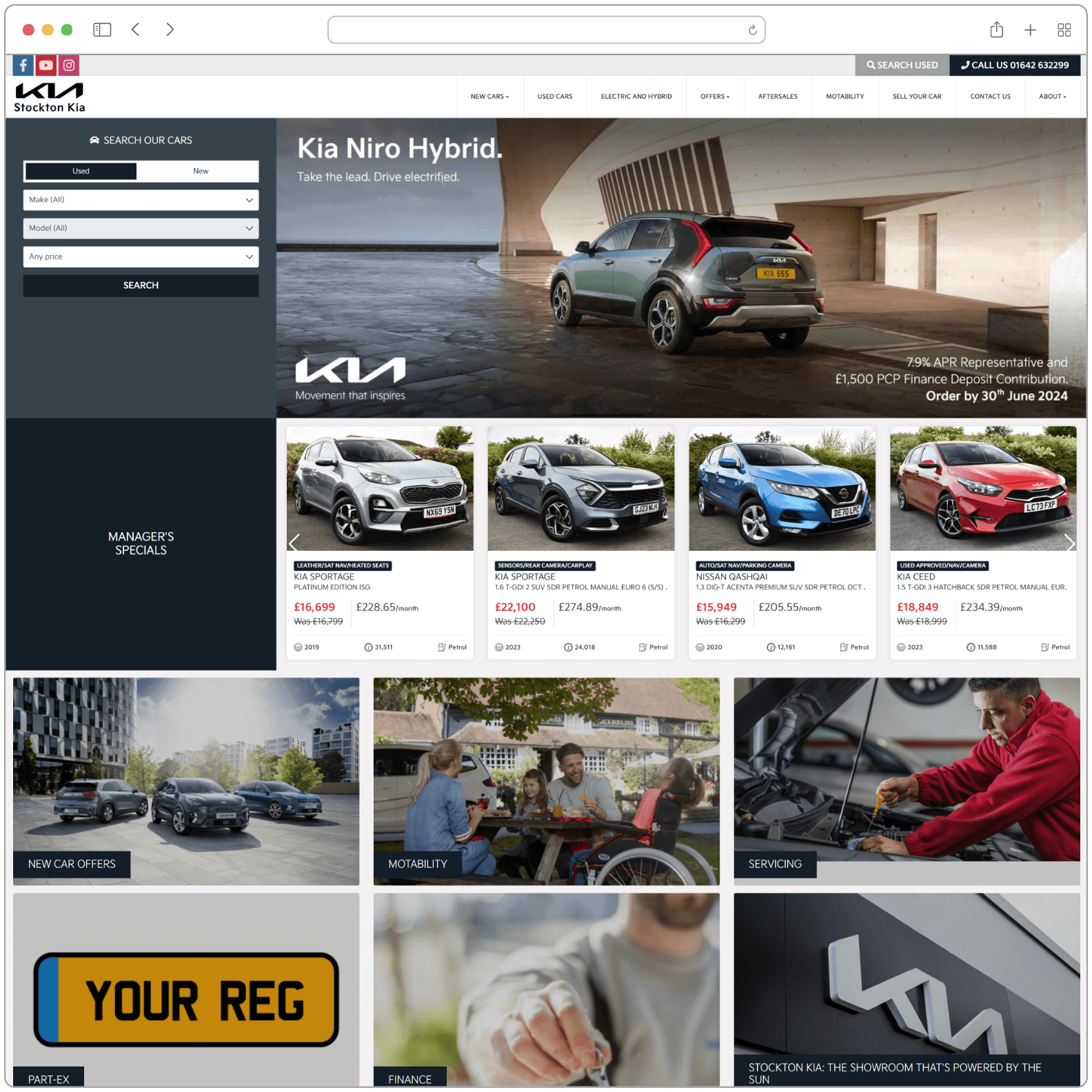Stockton Kia Website Screenshot